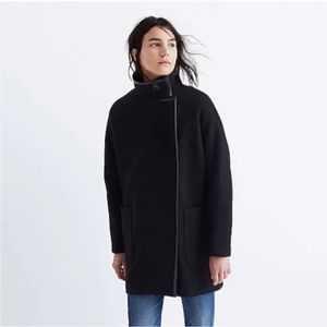 Madewell Classic City Grid Coat Peacoat Zippered